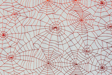Feintüll, Tüll "Spider Web", schwarz, rot, 0,5 m